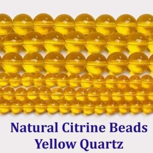 Natural Citrine Beads Yellow Quartz